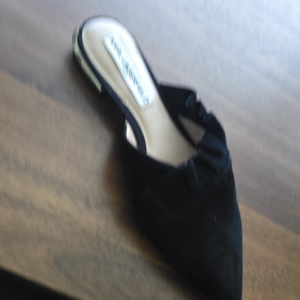 Black Suede Mules with Pointed Toe